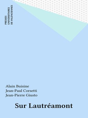 cover image of Sur Lautréamont